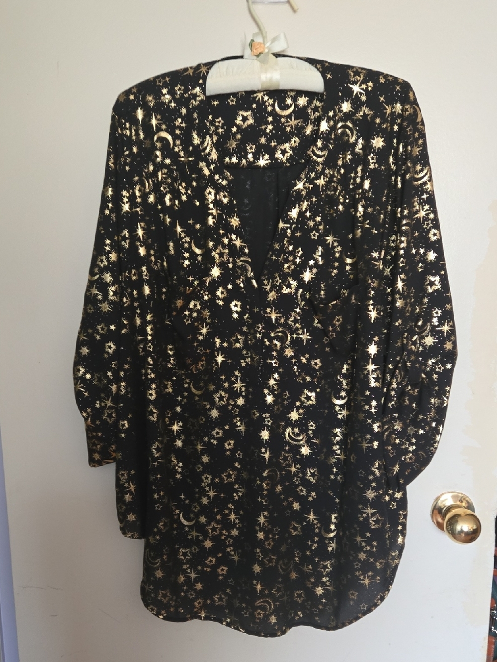 torrid Black Dress with Gold Celestial Foil